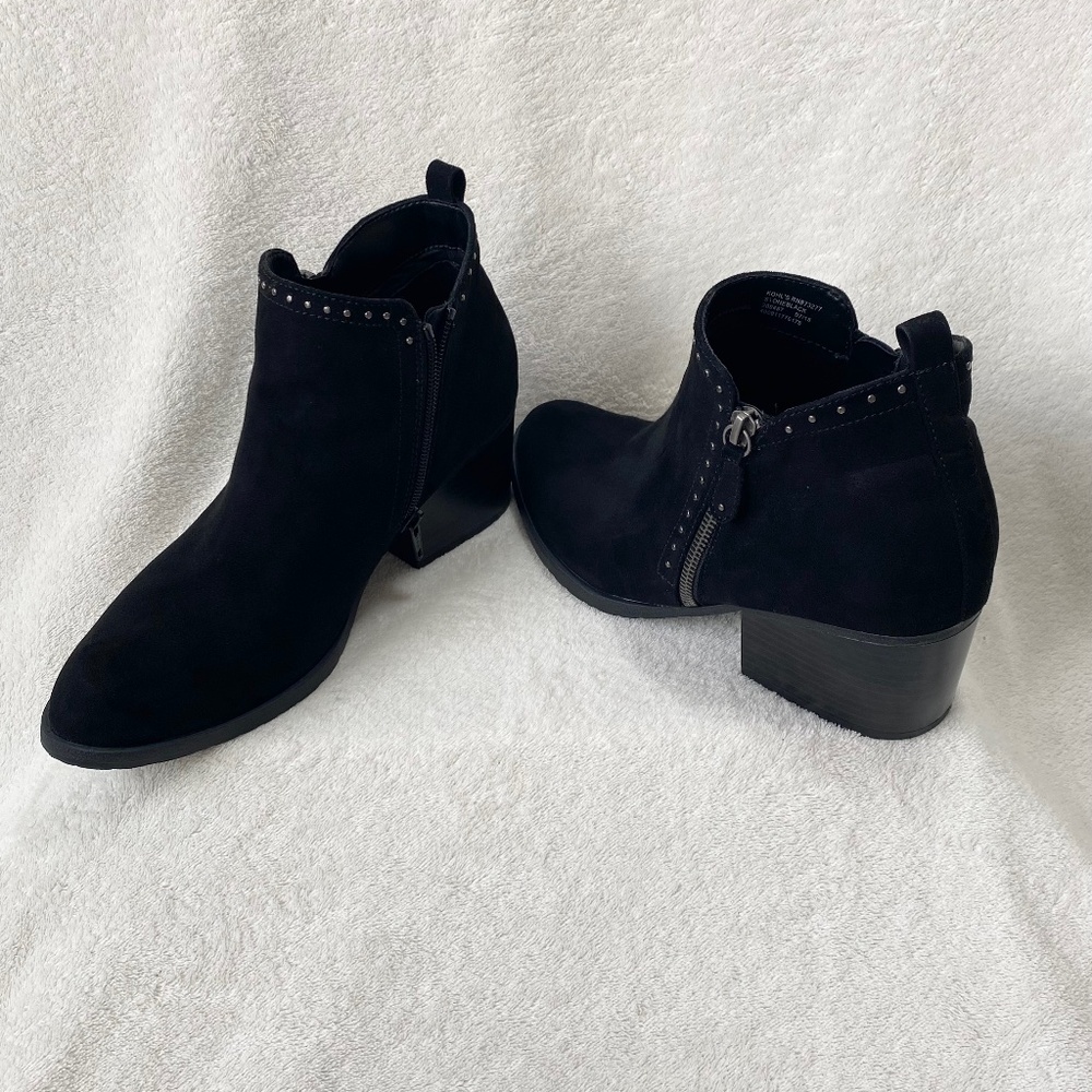 SONOMA Faux Suede‎ Black Ankle Boots Womens Size 9